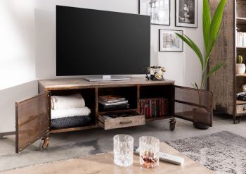 TV-Board Mango 150x40x60 braun lackiert HEAVY INDUSTRY #219