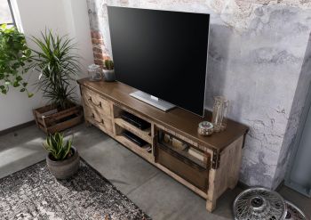 TV-Board Mango 190x40x60 braun lackiert HEAVY INDUSTRY #234