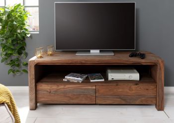 TV-Board Sheesham 125x45x50 grau geölt BUENO #2002