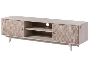 TV-Board Akazie 170x42x48 weiß lackiert MOSAYK #211