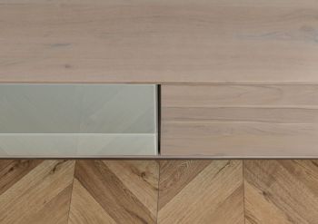 TV-Board Akazie 200x45x55 grau-weiß geölt CHICAGO #02