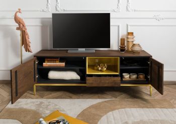 TV-Board Mango 160x45x55 braun geölt CHICAGO #101