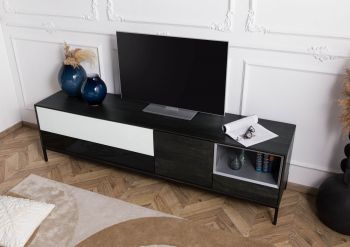 TV-Board Mango 200x45x55 dunkelgrau geölt CHICAGO #202