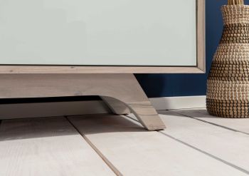 TV-Board Akazie 125x45x45 braun-weiß lackiert TROMSO #107