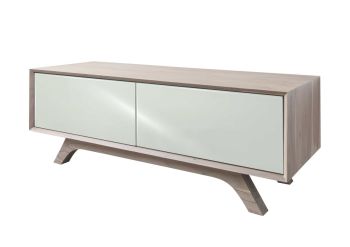 TV-Board Akazie 125x45x45 braun-weiß lackiert TROMSO #107