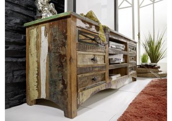 TV-Board Altholz 160x45x60 mehrfarbig lackiert NATURE OF SPIRIT #16
