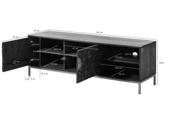 TV-Board Mango 145x45x50 braun geölt DIAMOND #206