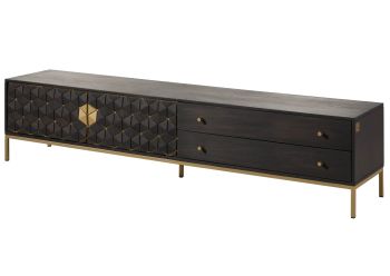 TV-Board Mango 220x45x50 grau geölt DIAMOND #123