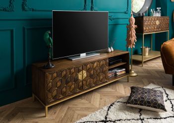 TV-Board Mango 145x45x50 braun geölt DIAMOND #206