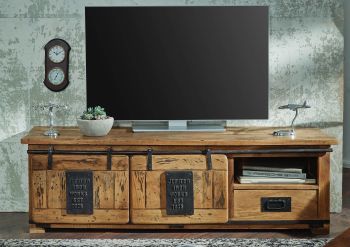 TV-Board Mango 160x45x50 natur lackiert RAILWAY #101