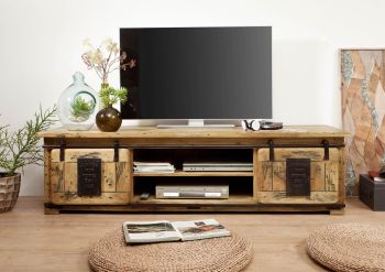 TV-Board Mango 180x55x50 natur lackiert RAILWAY #135