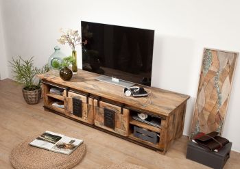 TV-Board Mango 180x55x50 natur lackiert RAILWAY #135