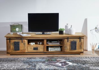 TV-Board Mango 200x55x50 natur lackiert RAILWAY #151