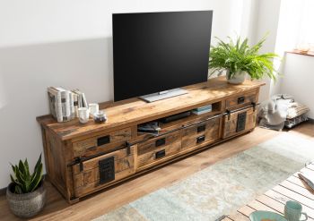 TV-Board Mango 240x50x60 natur lackiert RAILWAY #156
