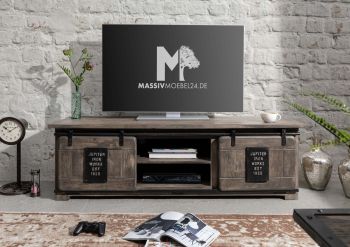 TV-Board Mango 160x45x50 grau lackiert RAILWAY #201