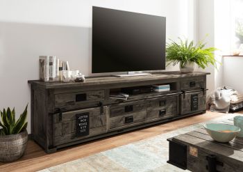 TV-Board Mango 240x50x60 grau lackiert RAILWAY  #256