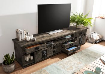 TV-Board Mango 240x50x60 grau lackiert RAILWAY  #256