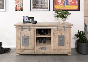 Sideboard Mango 128x45x70 whitewash lackiert RAILWAY #302
