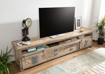 TV-Board Mango 260x50x60 whitewash lackiert RAILWAY  #355