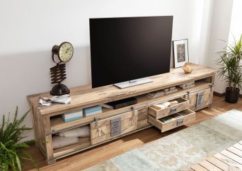 TV-Board Mango 260x50x60 whitewash lackiert RAILWAY  #355