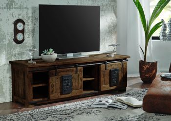 TV-Board Mango 160x45x50 braun lackiert RAILWAY #401