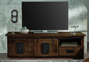 TV-Board Mango 160x45x50 braun lackiert RAILWAY #401