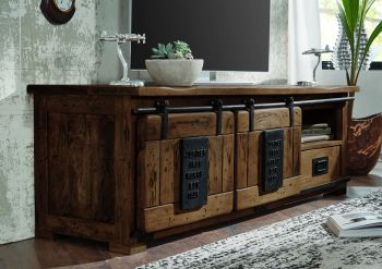 TV-Board Mango 160x45x50 braun lackiert RAILWAY #401