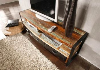 TV-Board Altholz 145x43x60 mehrfarbig lackiert INDUSTRIAL #05