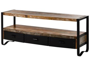 TV-Board Altholz 145x43x60 mehrfarbig lackiert INDUSTRIAL #05