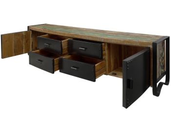 TV-Board Altholz 208x43x55 mehrfarbig lackiert INDUSTRIAL #106
