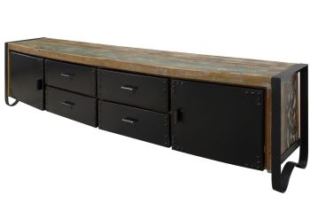TV-Board Altholz 208x43x55 mehrfarbig lackiert INDUSTRIAL #106