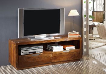 TV-Board Sheesham 140x45x50 walnuss lackiert DUKE #122