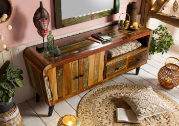 TV-Board Altholz 160x45x70 mehrfarbig lackiert SIXTIES #116
