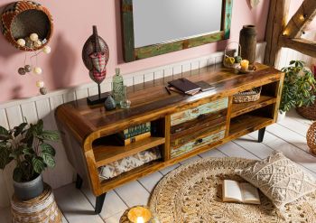 TV-Board Altholz 170x45x65 mehrfarbig lackiert SIXTIES #117