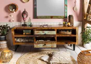 TV-Board Altholz 170x45x65 mehrfarbig lackiert SIXTIES #117