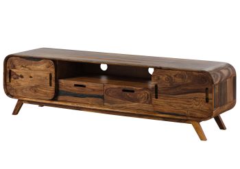 TV-Board Sheesham 173x40x48 dunkelbraun lackiert MAILAND #226