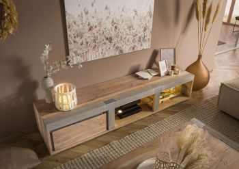 TV-Board Akazie 205x48x39 beige lackiert Amsterdam #103