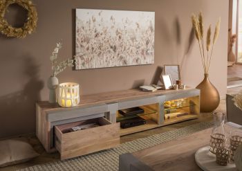TV-Board Akazie 205x48x39 beige lackiert Amsterdam #103