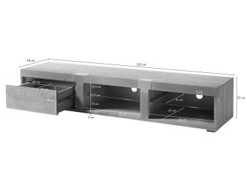 TV-Board Akazie 205x48x39 beige lackiert Amsterdam #103