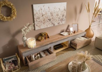 TV-Board Akazie 240x48x39 beige lackiert Amsterdam #104