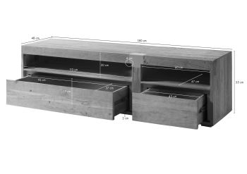 TV-Board Akazie 180x48x55 beige lackiert Amsterdam #125