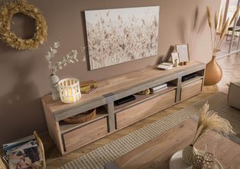 TV-Board Akazie 250x48x55 beige lackiert Amsterdam #127