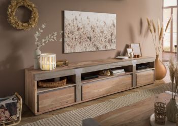 TV-Board Akazie 250x48x55 beige lackiert Amsterdam #127