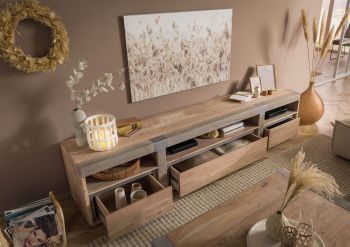 TV-Board Akazie 250x48x55 beige lackiert Amsterdam #127