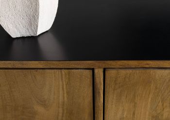 TV-Board Mango / Altholz 220x47x60 schwarz / natur lackiert DAVIS #22