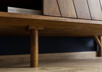 TV-Board Mango 160x45x50 braun geölt / echter Marmor LOS ANGELES #01