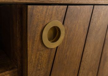 TV-Board Mango 180x45x50 braun geölt / echter Marmor LOS ANGELES #02
