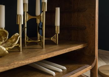 Sideboard Mango 185x45x65 braun geölt / dunkler Granit LOS ANGELES #106