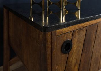 TV-Board Mango 180x45x50 braun geölt / dunkler Granit LOS ANGELES #103