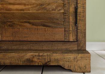 Vitrine Mango 100x45x190 dunkelbraun geölt RODEZ #152